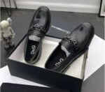Black Chain-Link Loafers