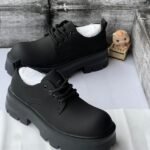 Black Chunky Platform Derby Shoes