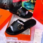 Black Leather Men’s Slippers