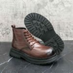 Black PU Leather Ankle Boots - Image 2