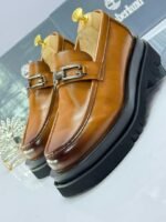 Black Patent Leather Loafers with Silver-Tone Buckle - Image 2