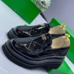 Bottega Veneta Glossy Black Quilted Loafers