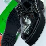 Bottega Veneta-Style Black Quilted Derby Shoes