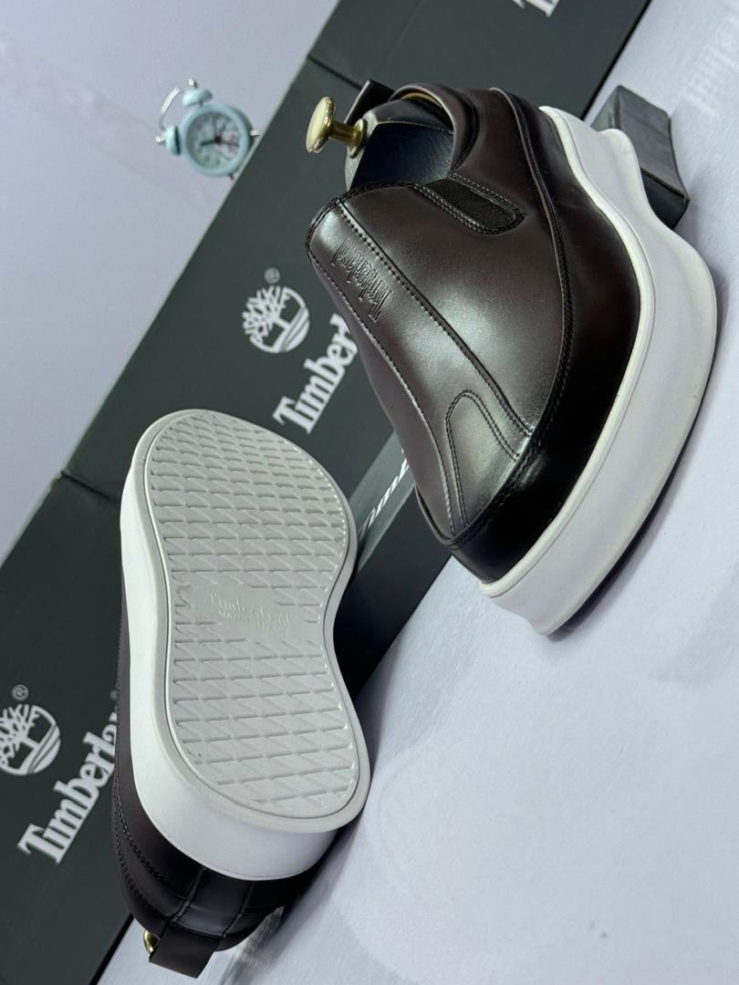 Brown-Leather-Slip-On-Shoes.jpg Brown Leather Slip-On Shoes - Image 1