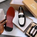 Christian Louboutin Black & White Patent Loafers