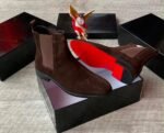 Christian Louboutin Men’s Tan Suede Chelsea Boots - Image 3