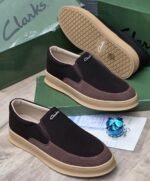 Clarks Black Suede Slip On Shoes - Image 2