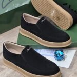 Clarks Black Suede Slip On Shoes