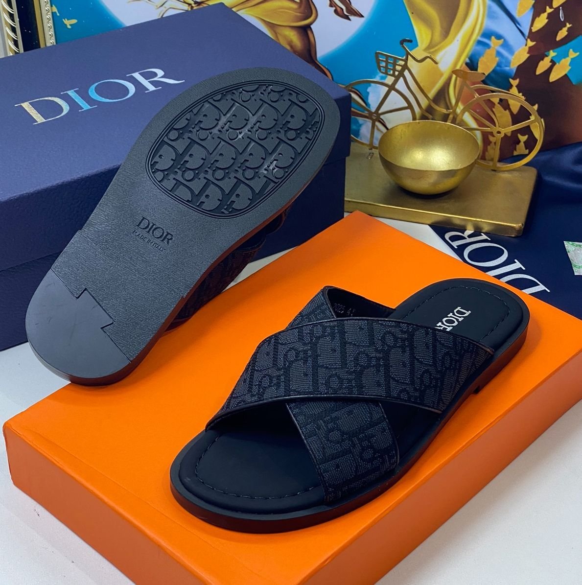 Dior-Alias-Black-Oblique-Jacquard-Sandals.jpg Dior Alias Black Oblique Jacquard Sandals - Image 1