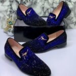 Giuseppe Zanotti Blue Rhinestone Loafers