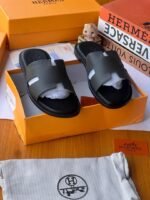 Hermès Izmir Blue Epsom Calfskin Sandals - Image 5