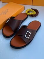Hermès Paris Black Leather Men’s Sandal - Image 2