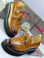 High-Shine Leather Loafers with Logo Plaque - Image 2