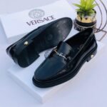 High-Shine Medusa Hardware Designer Loafers