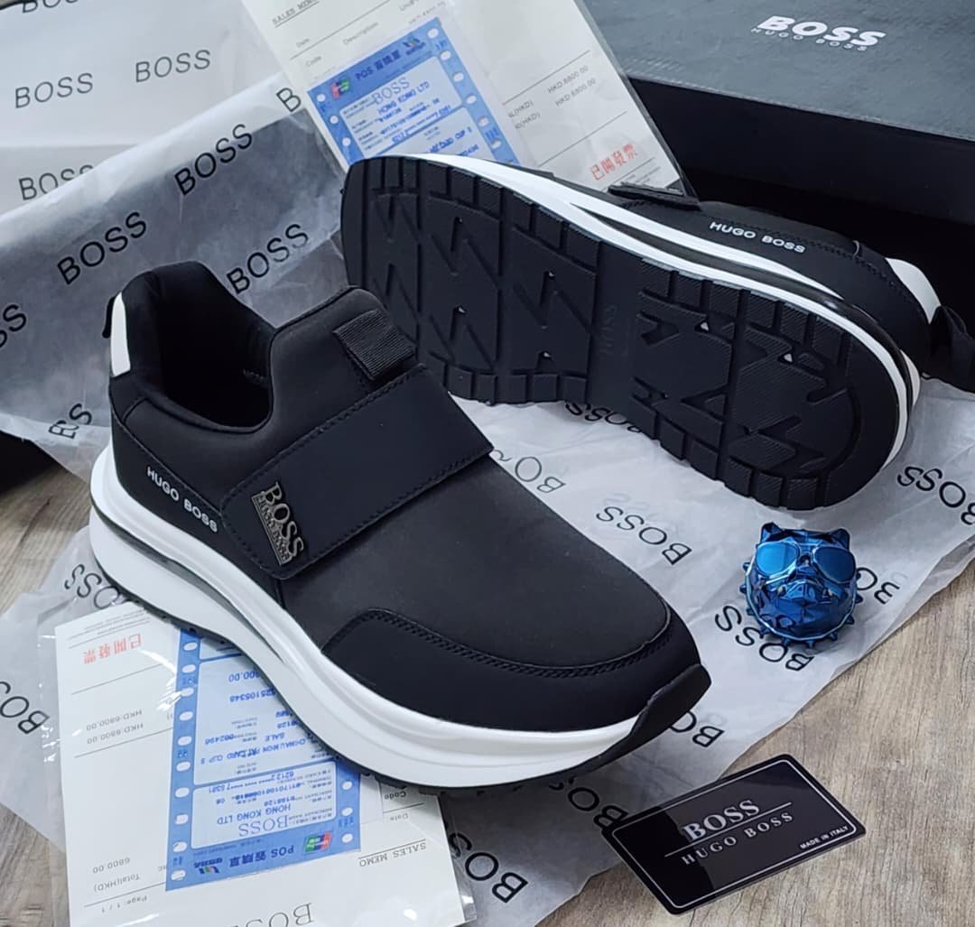 Hugo-Boss-Black-Strap-Sneakers.jpg Hugo Boss Black Strap Sneakers - Image 1