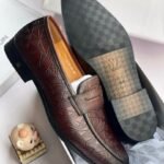 Louis Vuitton-Style Geometric Penny Loafers