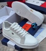 Mens Black Leather Sneakers - Image 2