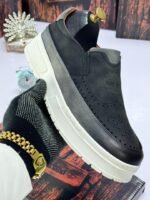 Men's Black Suede Slip-On Shoes - Image 2