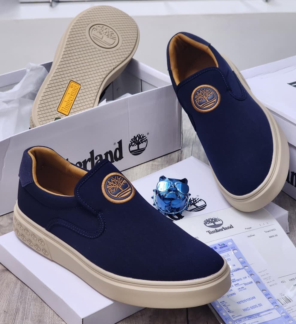 Mens-Blue-Slip-On-Sneakers.jpg Mens Blue Slip On Sneakers - Image 1
