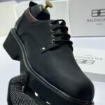 Men's Chunky Sole Designer Shoes with Brown Ankle Accent