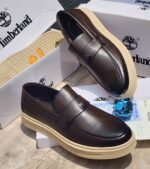 Mens Dark Brown Leather Casual Loafers