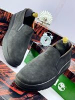 Men's Dark Gray Suede Flat Shoes
