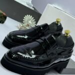 Men's Glossy Leather Lug Sole Loafers