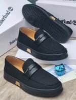 Mens Green Fabric Loafers - Image 2