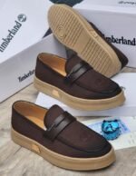 Mens Green Fabric Loafers - Image 3
