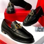 Men’s Loafers with Gold “V” Logo Emblem