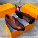 Mens Textured Leather Derby Shoes