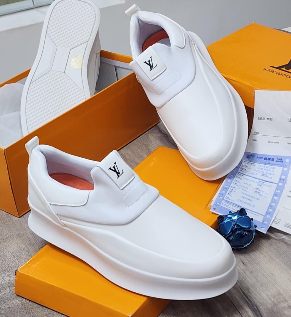 Mens-White-Slip-On-Sneakers.jpg Mens White Slip On Sneakers - Image 1