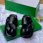 Mister Black Croc-Embossed Leather Slippers