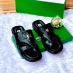 Mister Black Crocodile-Embossed Leather Slide Sandals