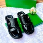 Mister Spanish Black Croc-Embossed Leather Slippers