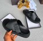 Pedro Black Crisscross Strap Sandals