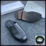 Philipp Plein Black Leather Square Toe Mules - Image 2