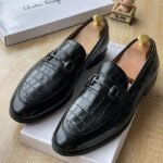 Salvatore Ferragamo-Style Mock Crocodile Bit Loafers