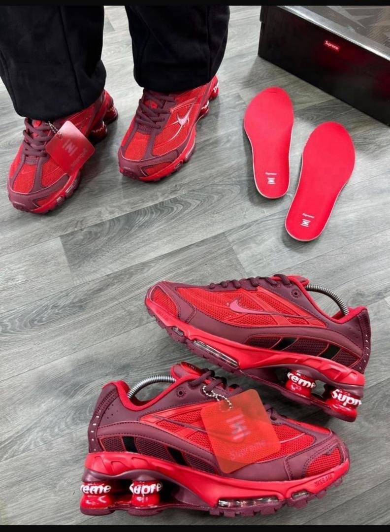 Supreme-x-Nike-Air-Max-Shox-Ride-2-Sneakers-in-Red.jpg Supreme x Nike Air Max Shox Ride 2 Sneakers in Red - Image 1