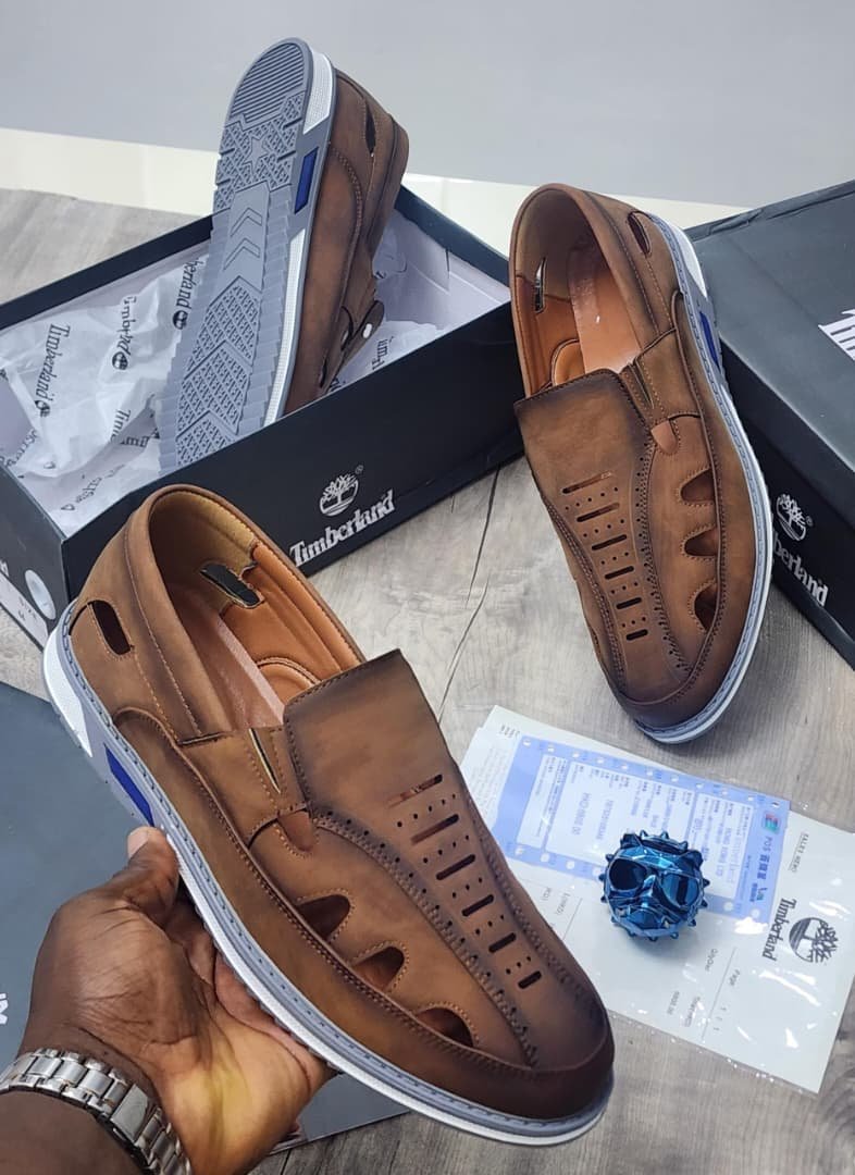 Timberland-Brown-Slip-On-Sandals.jpg Timberland Brown Slip-On Sandals - Image 1