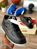 Nike Air Force 1 Low Cream Leather Brown Suede Sneakers - Image 3