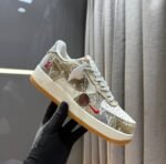 Nike Air Force 1 Low Cream Leather Brown Suede Sneakers - Image 6