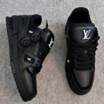 Louis Vuitton LV Trainer All Black Leather Sneakers