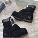 Black Suede High Top Boots