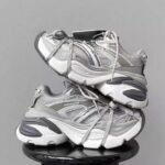 Chunky Silver Platform Cyber Style Sneakers