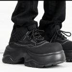 Black Chunky Platform Derby Sneakers