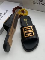 Brown Crocodile Embossed 4G Logo Slide Sandals - Image 2