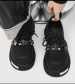 Black Chunky Platform Buckled Derby Shoes - Image 2