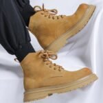 Tan Suede Rugged Lace Up Boots