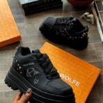 Naked Wolfe Black Chunky Platform Sneakers